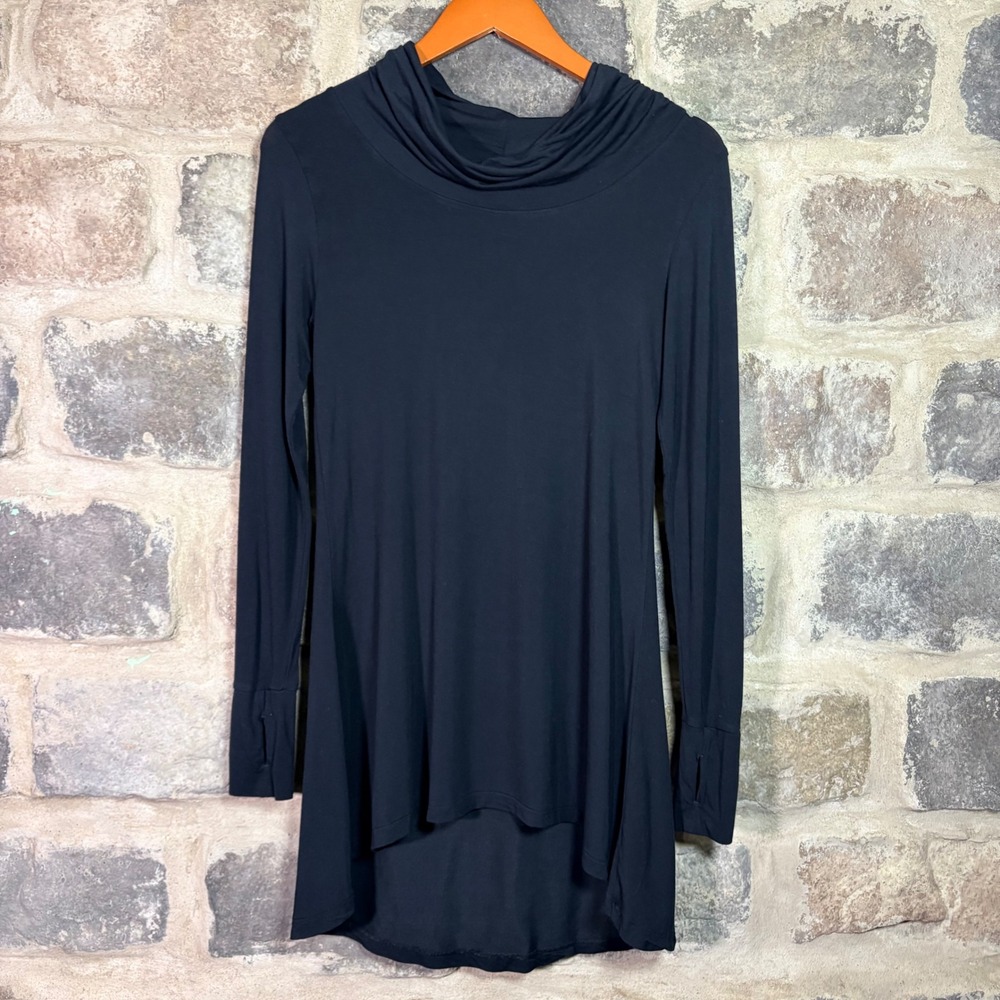 Cuddl Duds Women's Softwear with Stretch Cowl Neck Tunic Black Small‎ Layer Long